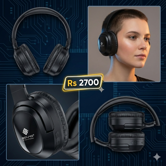 SOVO Premium Wireless Bluetooth Headphones | Deep Bass & Immersive Sound | Comfortable Over-Ear Design | Rs 2700